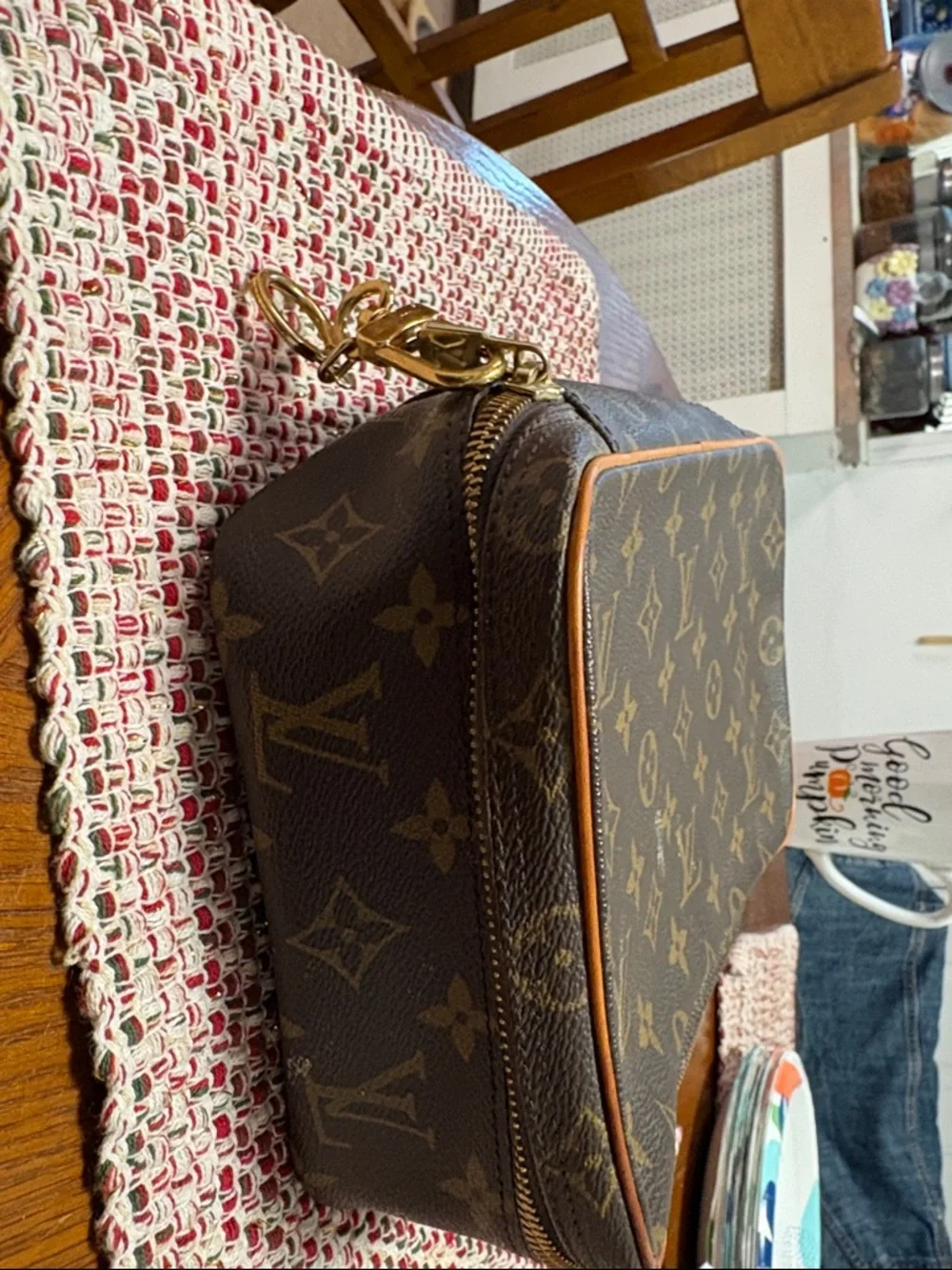 Louis Vuitton Monogram Canvas Toiletry Pouch in Brown and Tan - Picture 14 of 16